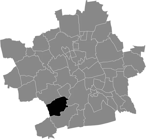 Mapa Ubicación Resaltado Blanco Plano Negro Del Distrito Bischleben Stedten — Vector de stock