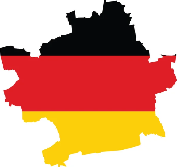 Mapa Simples Bandeira Vetorial Branco Plana Capital Regional Alemã Erfurt — Vetor de Stock
