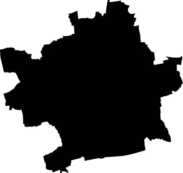 Mapa Vetorial Branco Plano Preto Capital Regional Alemã Erfurt Alemanha — Vetor de Stock