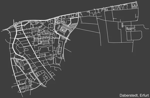 Подробная Негативная Навигация Белые Линии Городских Улиц Карта Daberstedt District — стоковый вектор