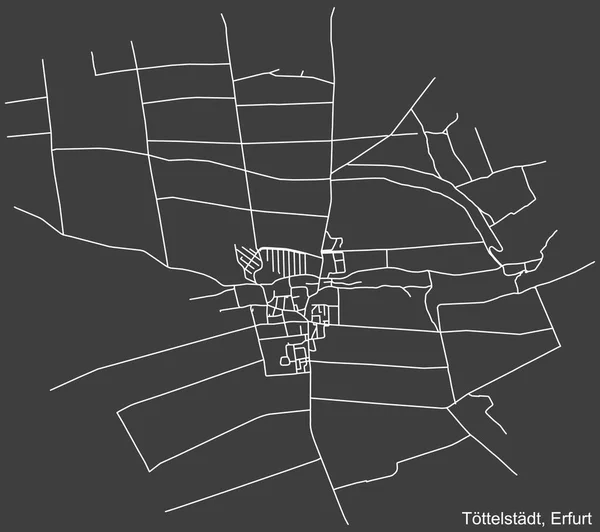 Szczegółowa Negatywna Nawigacja Białe Linie Ulice Miejskie Mapa Ttelstdt District — Wektor stockowy