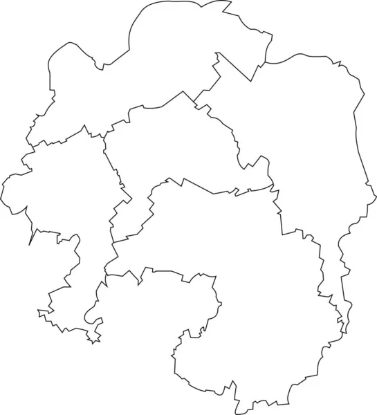 Carte Administrative Vectorielle Blanche Blanc Plat Haye Allemagne Avec Lignes — Image vectorielle