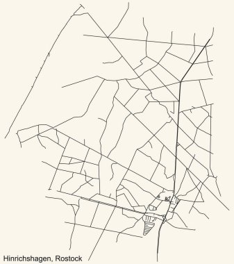 Almanya 'nın bölgesel başkenti Rostock' un HINRICHSHAGEN DISTRICT kentsel yol haritasının ayrıntılı seyir çizgileri