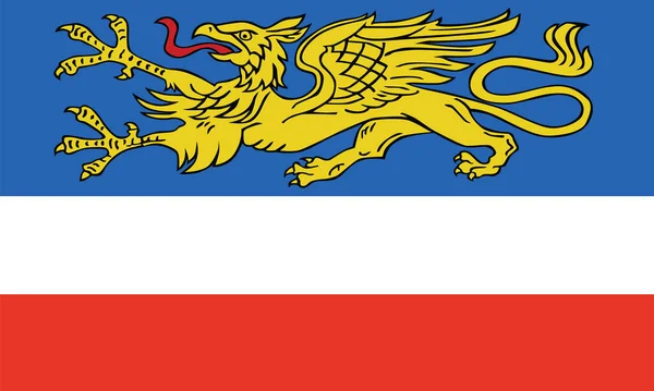 Bandeira Oficial Ilustração Vetorial Capital Regional Alemã Rostock Alemanha — Vetor de Stock
