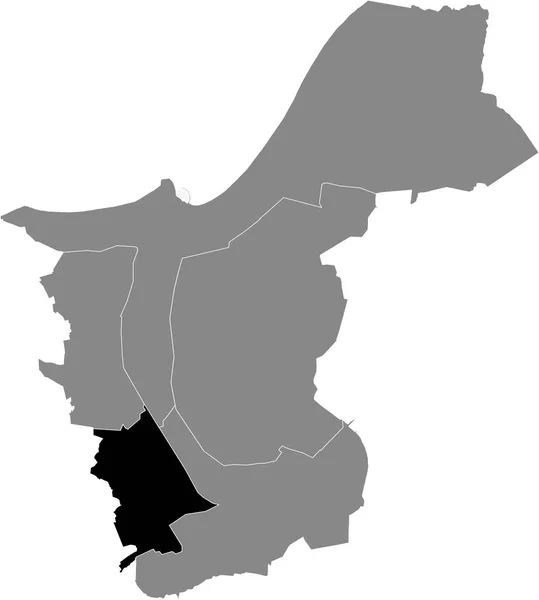 Mapa Ubicación Del West District Blanco Negro Dentro Del Mapa — Archivo Imágenes Vectoriales