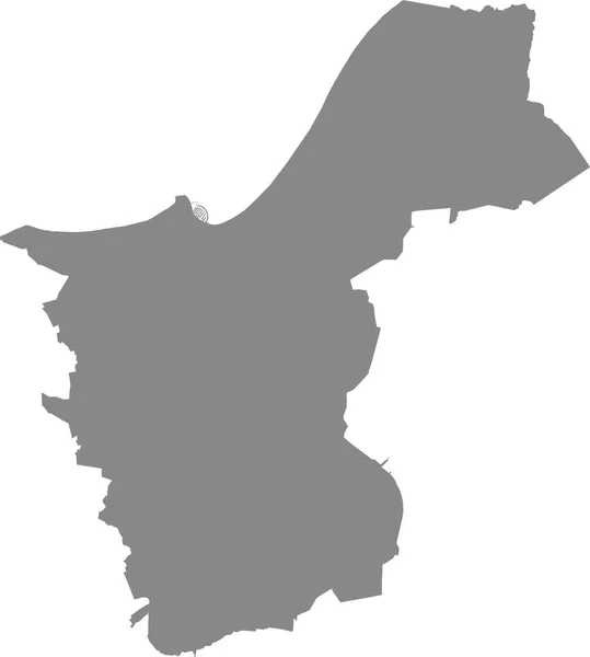 Gray Flat Blank Vector Map German Regional Capital City Rostock — Stock Vector