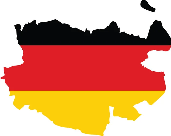 Simple Flat Blank Vector Flag Map German Regional Capital City — Archivo Imágenes Vectoriales