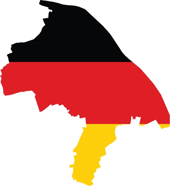 Plano Simple Mapa Bandera Capital Regional Alemana Mainz Dentro Bandera — Archivo Imágenes Vectoriales
