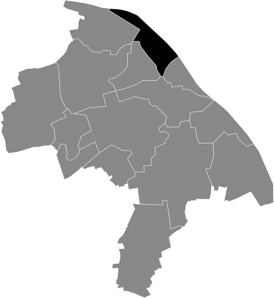 Zwarte Platte Blanco Gemarkeerde Locatiekaart Van Neustadt District Grijze Administratieve — Stockvector