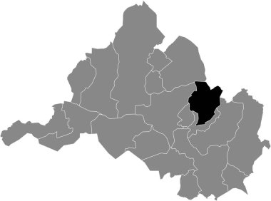 Saarbrucken, Almanya 'nın gri idari haritası içinde SCHEIDT DISTRICT' in siyah düz çizilmiş konum haritası