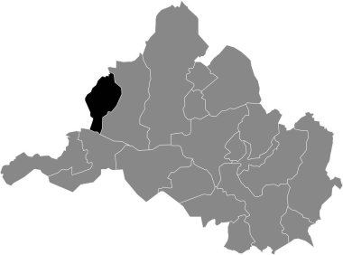 Saarbrucken, Almanya 'nın gri idari haritasında ALTENKESSEL DISTRICT' in siyah düz çizilmiş konum haritası
