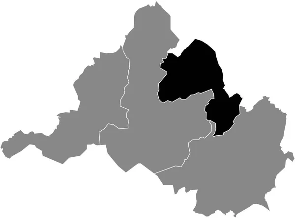 Black Flat Blank Highlighted Location Map Dudweiler Borough Gray Administrative — Stock Vector
