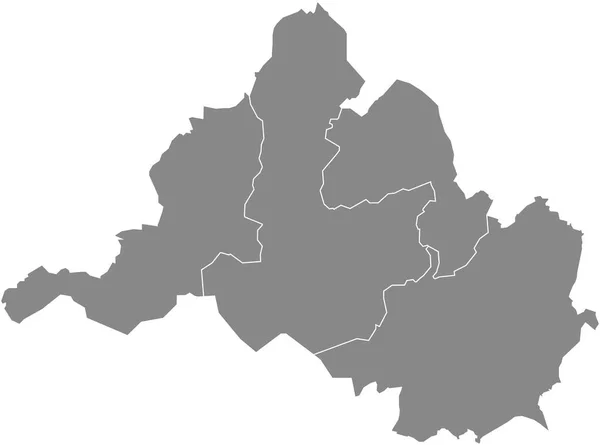 德国萨尔布列塔尼州灰色平面矢量行政地图及其各行政区的黑色边界线 — 图库矢量图片