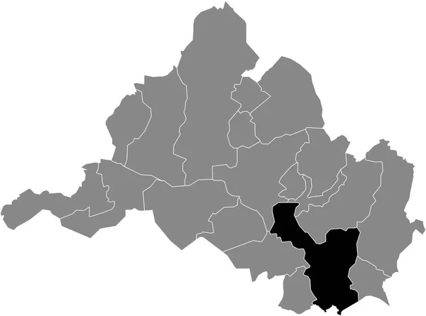 Mappa Dettagliata Brebach Fechingen District All Interno Della Mappa Amministrativa — Vettoriale Stock