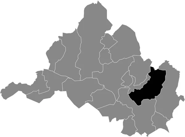 Mapa Ubicación Resaltado Blanco Plano Negro Del Distrito Bischmisheim Dentro — Archivo Imágenes Vectoriales