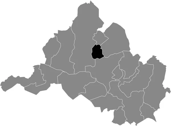 Preto Plano Branco Destaque Mapa Localização Jgersfreude District Dentro Cinza —  Vetores de Stock