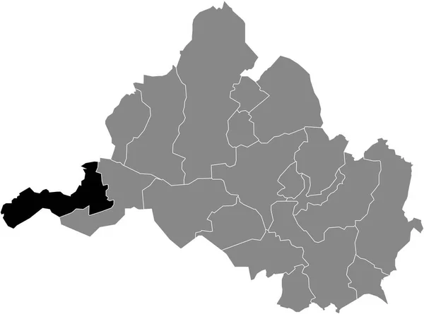 Preto Plano Branco Destaque Mapa Localização Distrito Klarenthal Dentro Mapa — Vetor de Stock