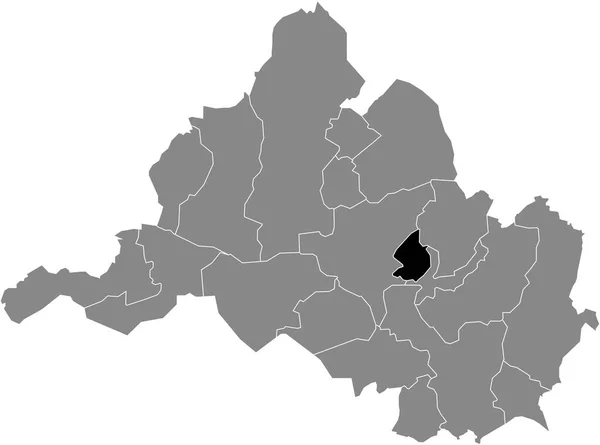 Mapa Ubicación Del Eschberg District Blanco Negro Dentro Del Mapa — Vector de stock