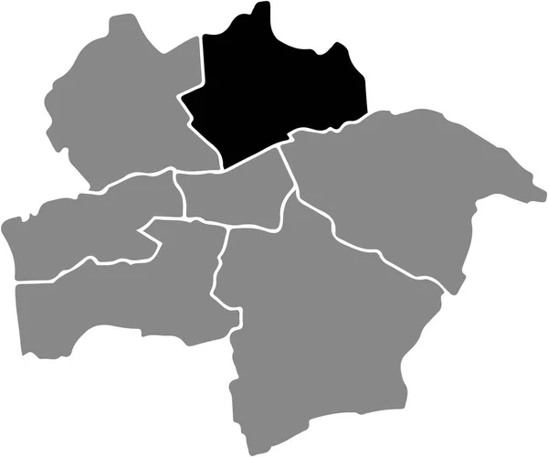 Mapa Ubicación Del Heessen District Blanco Negro Dentro Del Mapa — Vector de stock