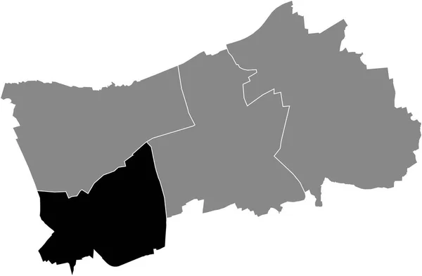 德国荷恩灰色行政地图内的Eickel District黑色平面突出显示空白位置图 — 图库矢量图片