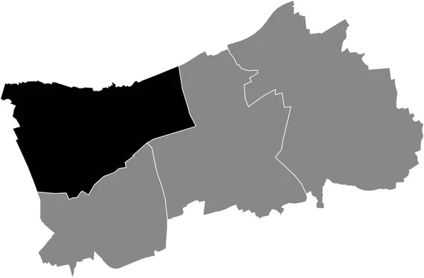 평지에는 에르네의 Wanne District 지도가 강조되어 — 스톡 벡터