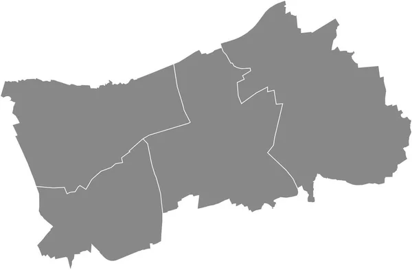 Graue Flache Leere Vektorkarte Von Herne Deutschland Mit Schwarzen Randlinien — Stockvektor