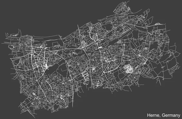 Navegación Negativa Detallada Líneas Blancas Calle Urbana Mapa Carreteras Ciudad — Vector de stock