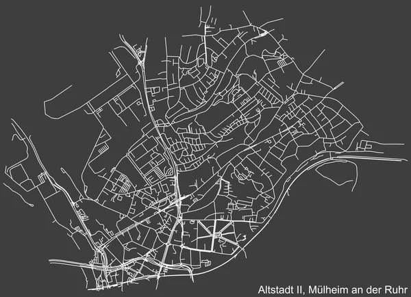 Szczegółowa Negatywna Nawigacja Białe Linie Ulice Miejskie Mapa Altstadt District — Wektor stockowy