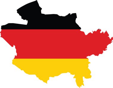 Alman bölgesel başkenti OSNABRCK 'nın GERMANY bayrağı içindeki basit düz boş vektör haritası