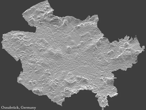 Topographische Negative Reliefkarte Der Stadt Osnabrck Deutschland Mit Weißen Höhenlinien — Stockvektor