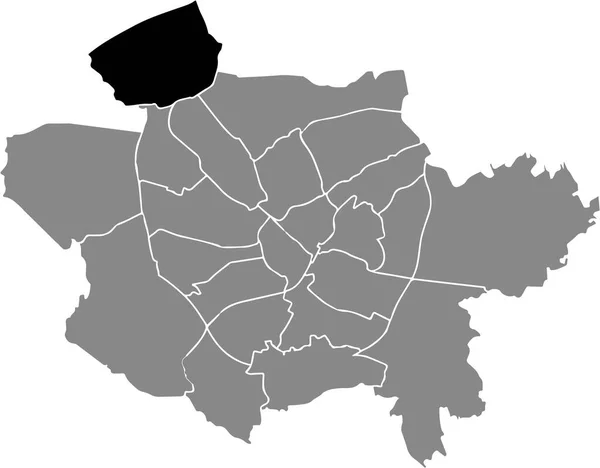 Almanya Nın Osnabrck Kentinin Gri Idari Haritasında Pye District Nin — Stok Vektör