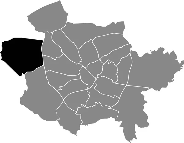 德国Osnabrck灰色行政地图内Atter District的黑色扁平突出显示位置图 — 图库矢量图片