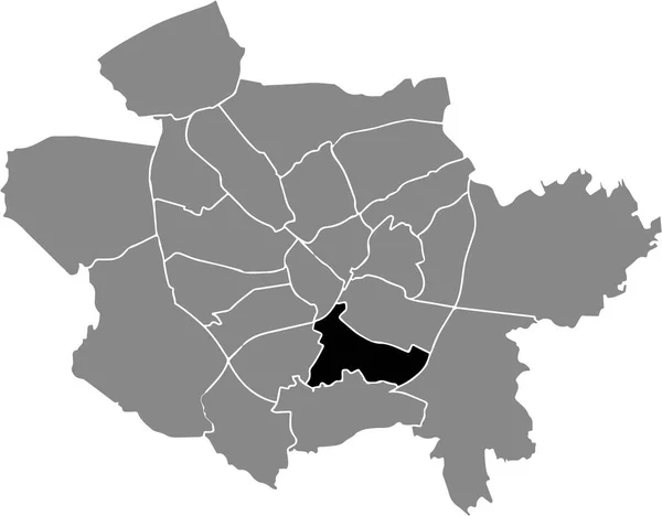Чорна Плоска Чиста Пляма Виділила Карту Розташування Schlerberg District Всередині — стоковий вектор