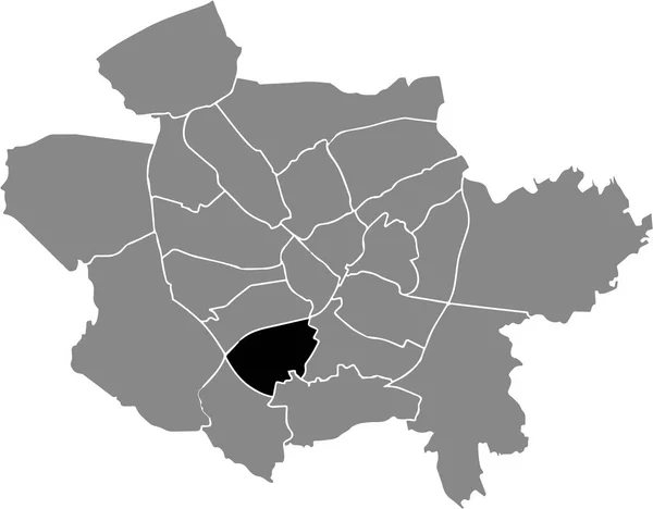 Black Flat Blank Highlighted Location Map Kalkhgel District Gray Administrative — ストックベクタ