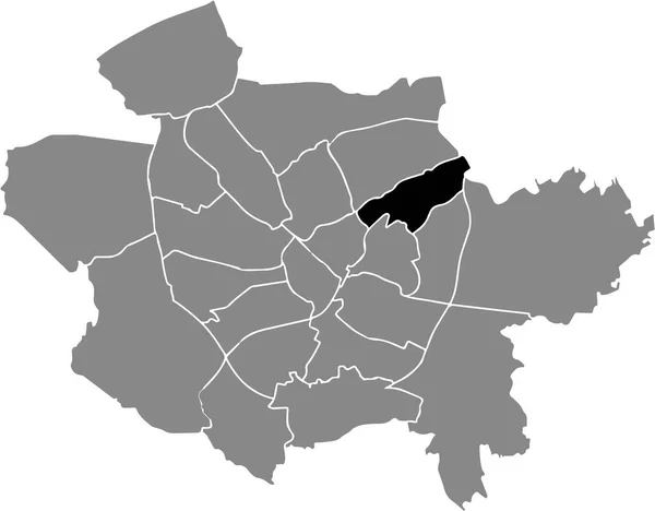 Zwarte Platte Blanco Gemarkeerde Locatiekaart Van Widukindland District Grijze Administratieve — Stockvector