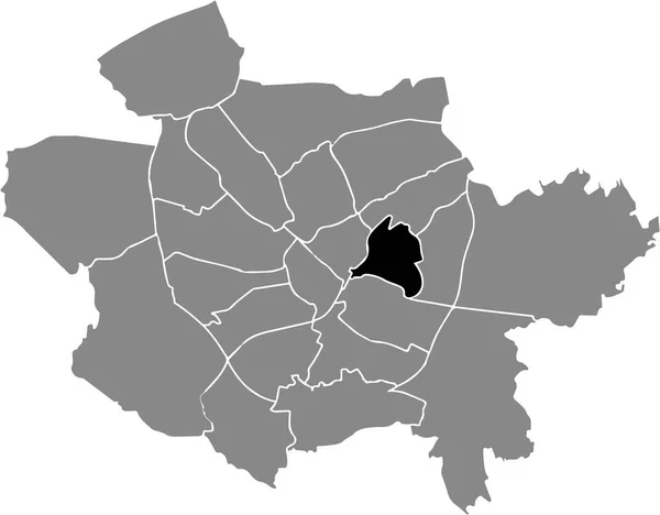 Black Flat Blank Highlighted Location Map Schinkel District Gray Administrative — ストックベクタ
