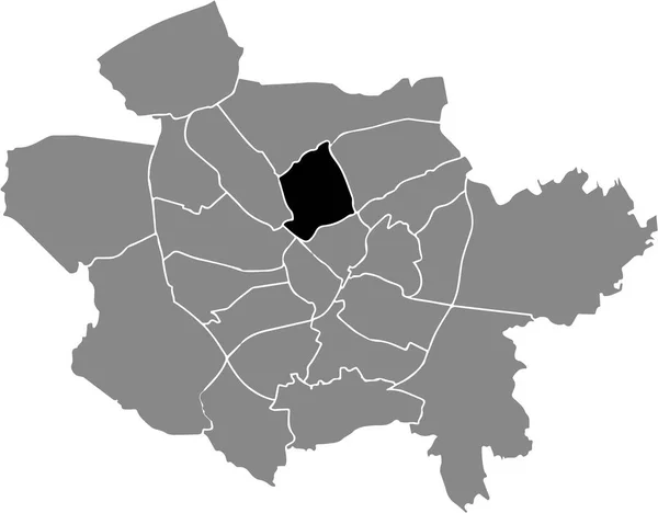Μαύρο Επίπεδο Κενό Τόνισε Χάρτη Θέση Του Sonnenhgel District Μέσα — Διανυσματικό Αρχείο
