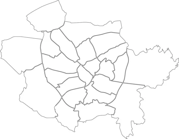 Branco Plano Vetorial Branco Mapa Administrativo Osnabrck Alemanha Com Linhas — Vetor de Stock