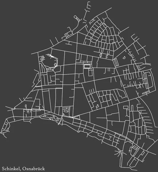 Navegação Negativa Detalhada Linhas Brancas Ruas Urbanas Mapa Schinkel District — Vetor de Stock