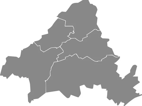 Carte Administrative Vecteur Blanc Plat Gris Solingen Allemagne Avec Lignes — Image vectorielle