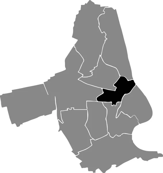 Mapa Ubicación Del Nrdliche Innenstadt District Blanco Negro Dentro Del — Archivo Imágenes Vectoriales