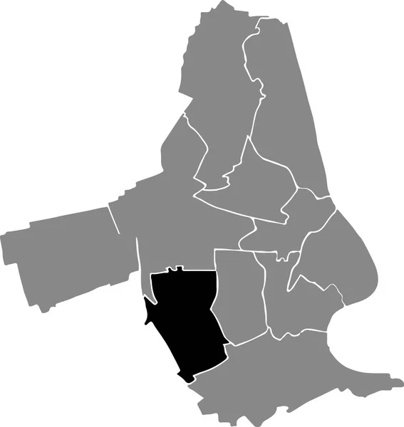 Black Flat Blank Highlighted Location Map Maudach District Gray Administrative — Archivo Imágenes Vectoriales