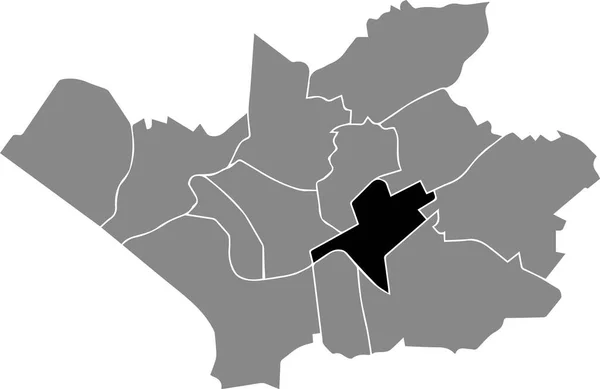 Black Flat Blank Highlighted Location Map Alkenrath District Gray Administrative — Archivo Imágenes Vectoriales