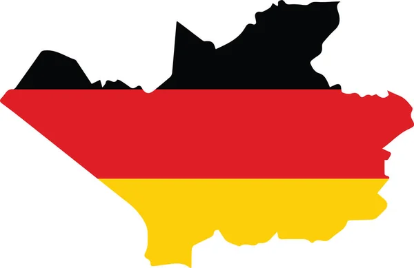 Simple Flat Blank Vector Flag Map German Regional Capital City —  Vetores de Stock