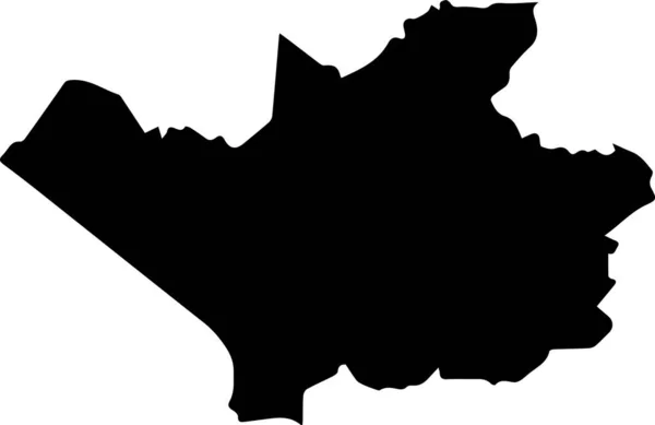 Μαύρο Επίπεδο Κενό Διάνυσμα Χάρτη Της Γερμανικής Περιφερειακής Πρωτεύουσας Leverkusenn — Διανυσματικό Αρχείο