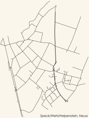Almanya 'nın bölgesel başkenti Neuss' un SPECK-WEHL-HELPENSTEIN DISTRICT kentsel yol haritasının ayrıntılı seyrüsefer hatları