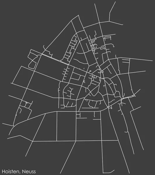Detailed Negative Navigation White Lines Urban Street Roads Map Hoisten — Vetor de Stock