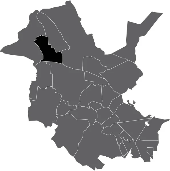 Black Flat Blank Highlighted Location Map Marquardt District Gray Administrative — Vettoriale Stock