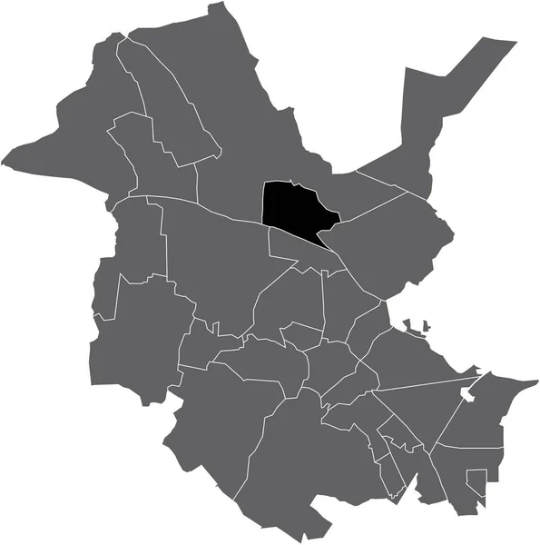 Black Flat Blank Highlighted Location Map Neu Fahrland District Gray — Image vectorielle