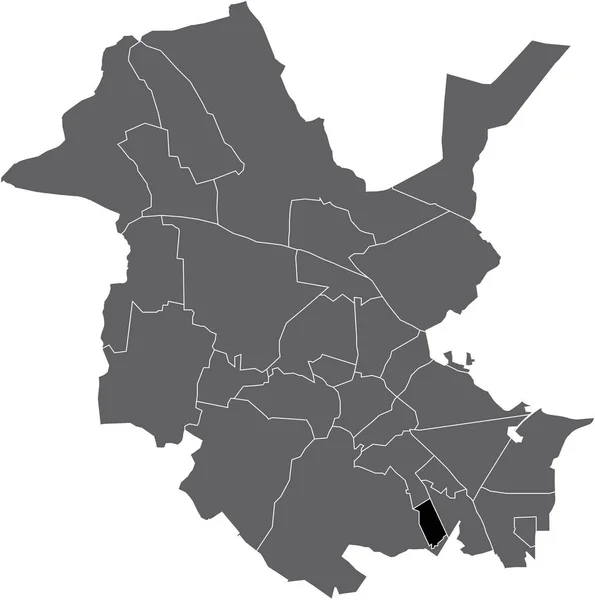 Black Flat Blank Highlighted Location Map Waldstadt District Gray Administrative — Stockvektor